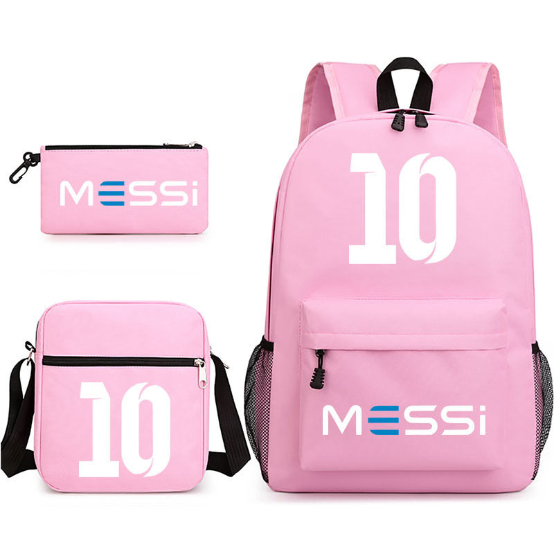 Lionel Football Player Schoolbag Backpack Shoulder Bag Pencil Case set for Kids Students