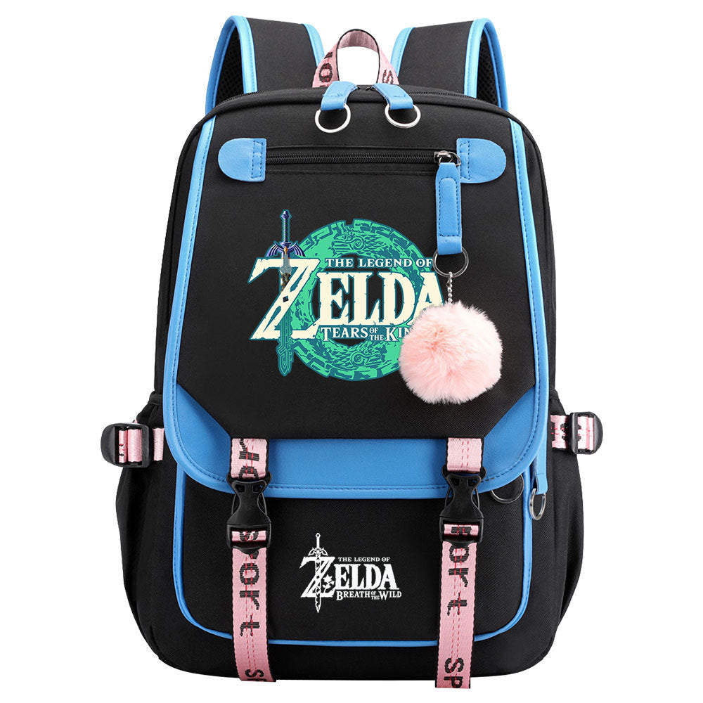 The Legend of Zelda Tears of the Kingdom  Waterproof Backpack School Notebook Travel Bags USB Charging