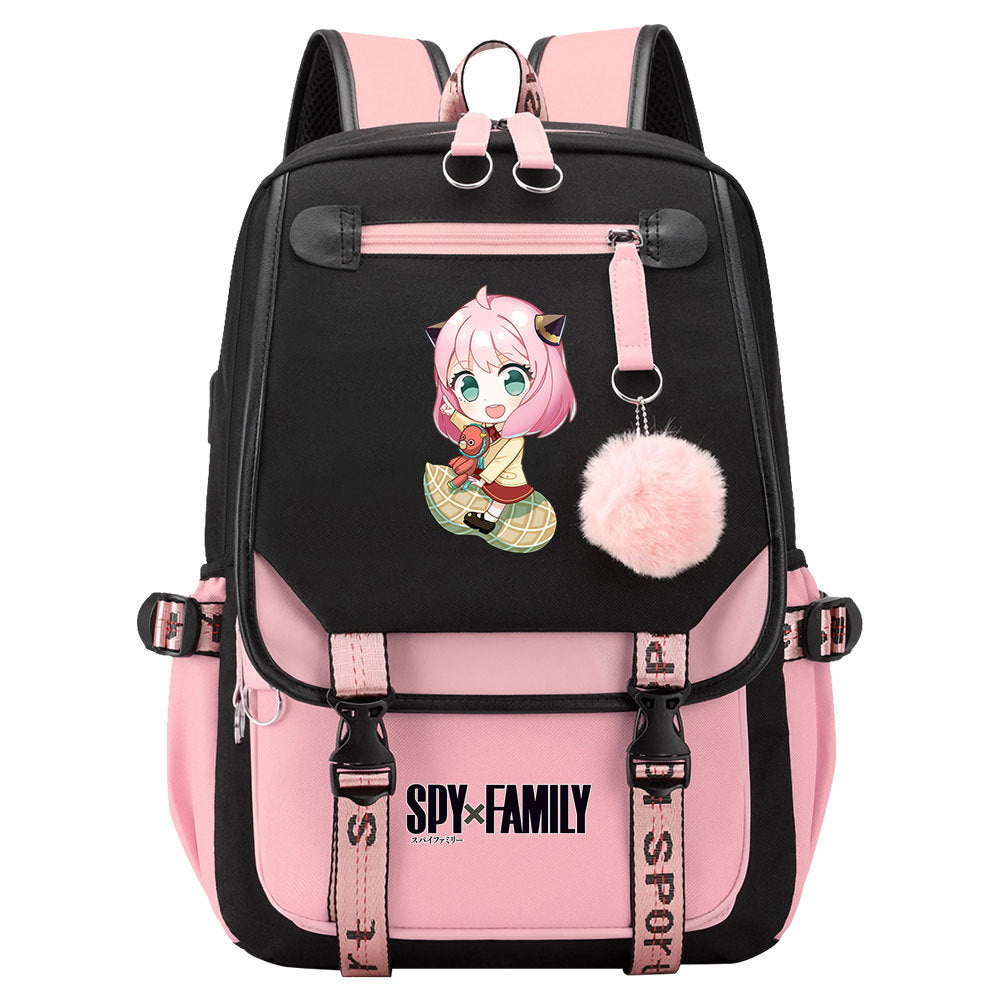 SPY×FAMILY Waterproof Backpack School Notebook Travel Bags USB Charging