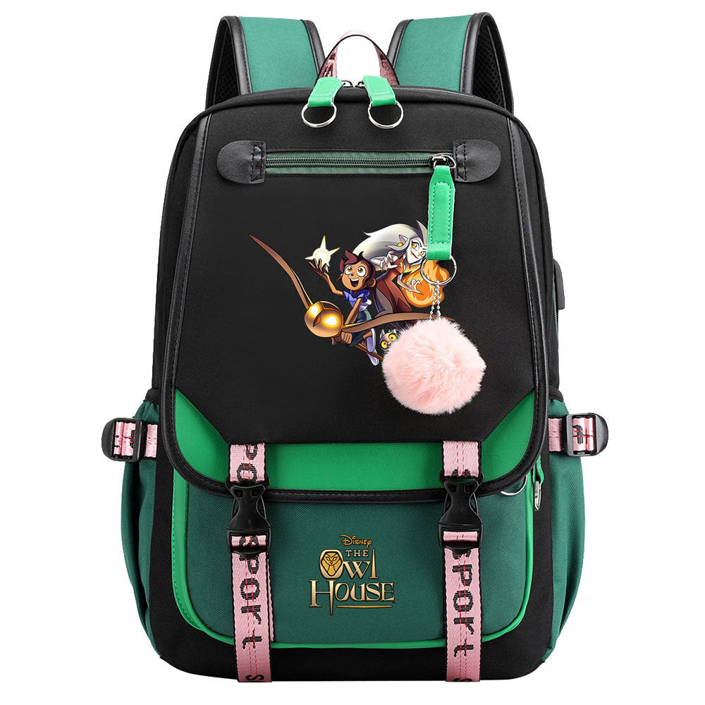 The Owl House Waterproof Backpack School Notebook Travel Bags USB Charging