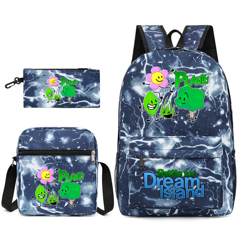 Battle for Dream Island Printed Schoolbag Backpack Shoulder Bag Pencil Bag 3pcs set for Kids Students