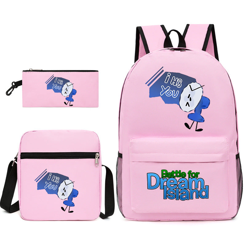 Battle for Dream Island Printed Schoolbag Backpack Shoulder Bag Pencil Bag 3pcs set for Kids Students