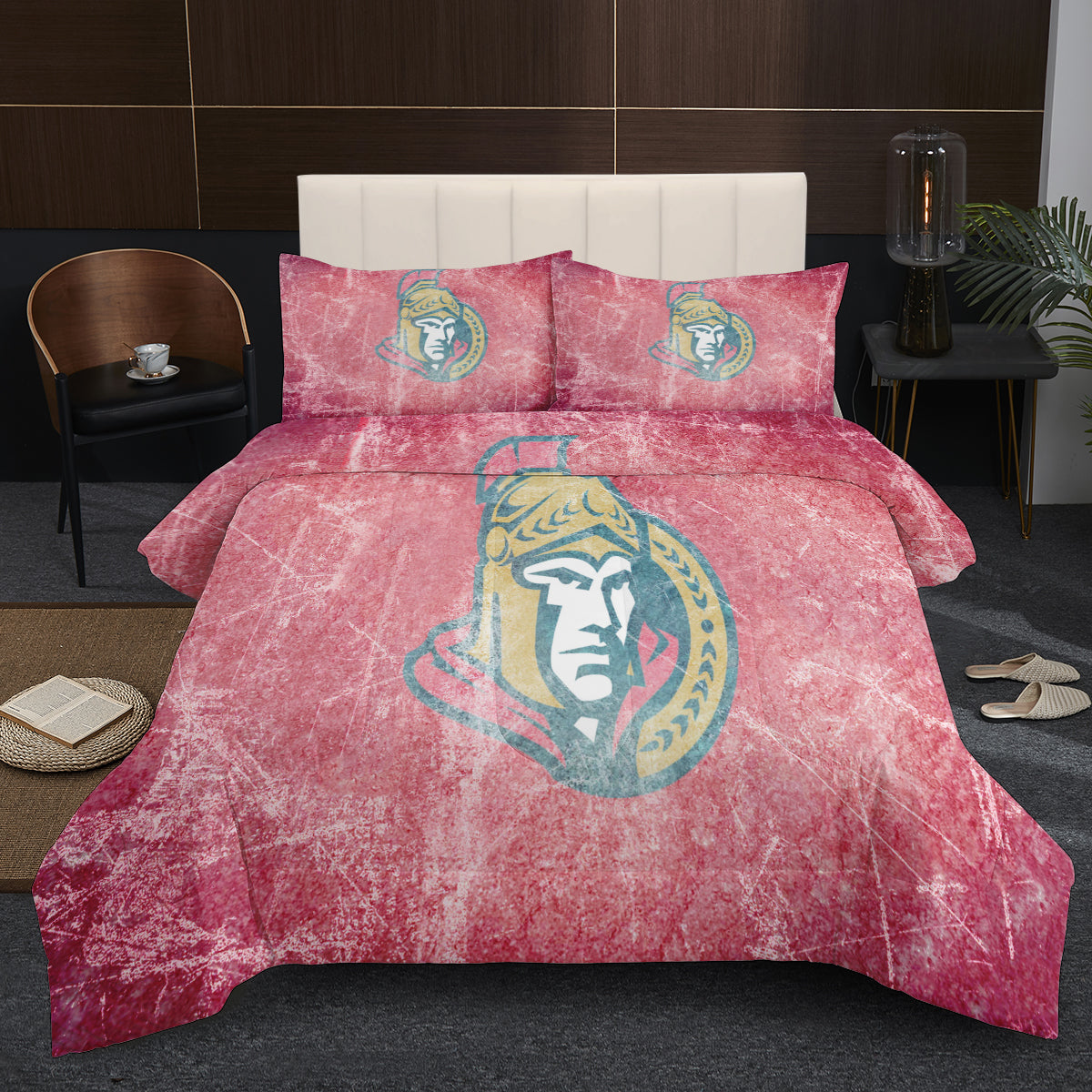Ottawa Hockey Senators Comforter Pillowcases 3PC Sets Blanket All Season Reversible Quilted Duvet