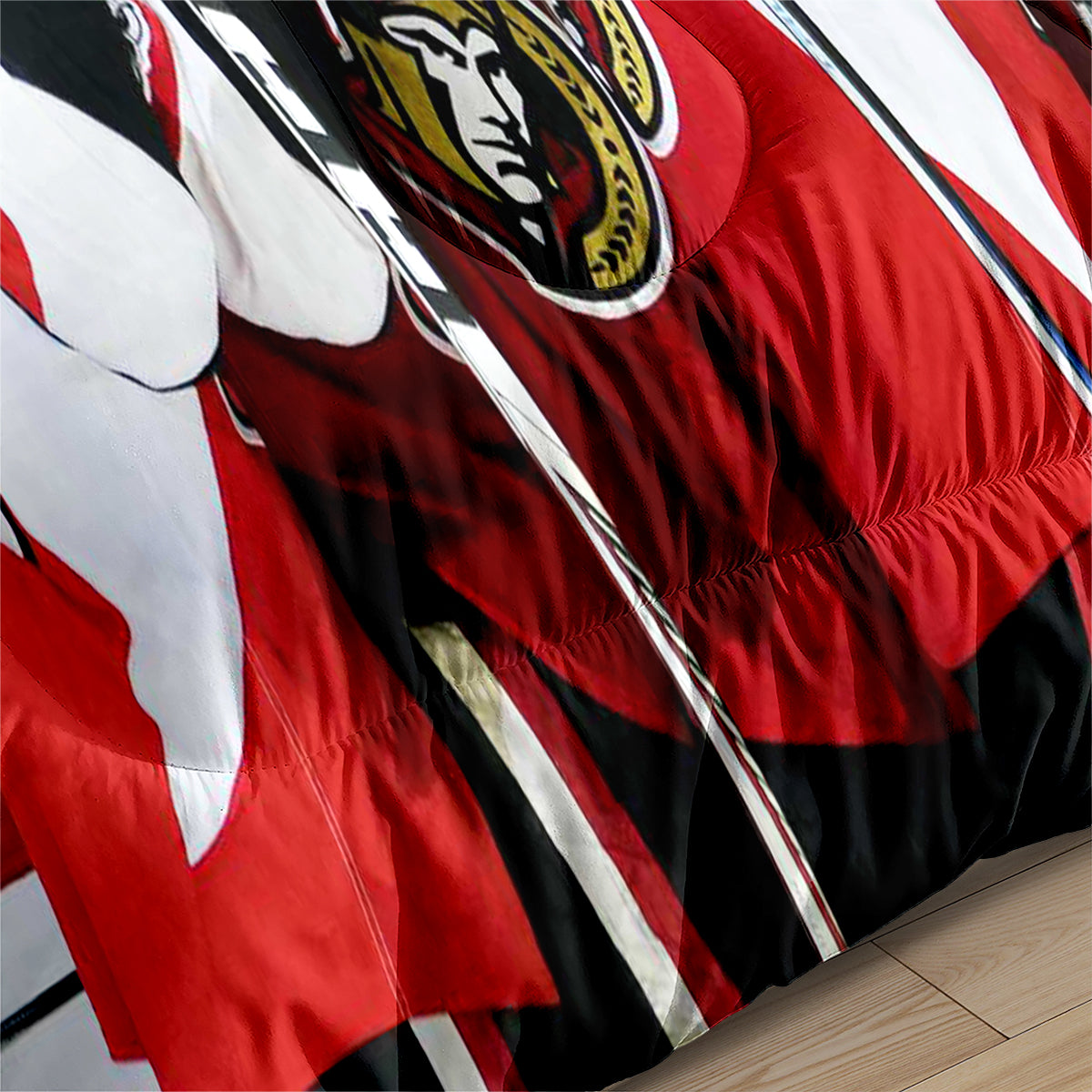 Ottawa Hockey Senators Comforter Pillowcases 3PC Sets Blanket All Season Reversible Quilted Duvet