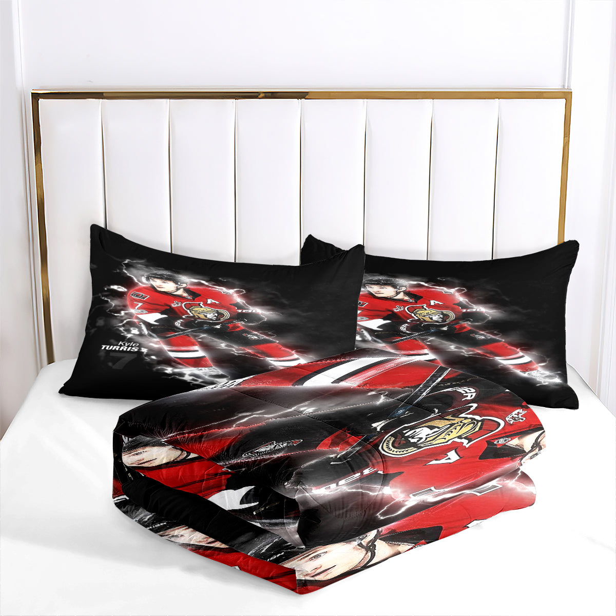 Ottawa Hockey Senators Comforter Pillowcases 3PC Sets Blanket All Season Reversible Quilted Duvet