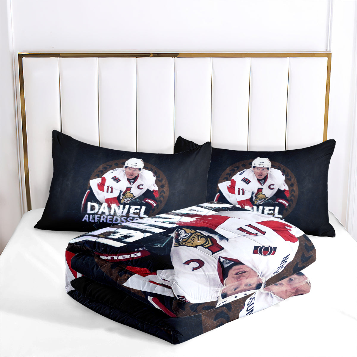 Ottawa Hockey Senators Comforter Pillowcases 3PC Sets Blanket All Season Reversible Quilted Duvet