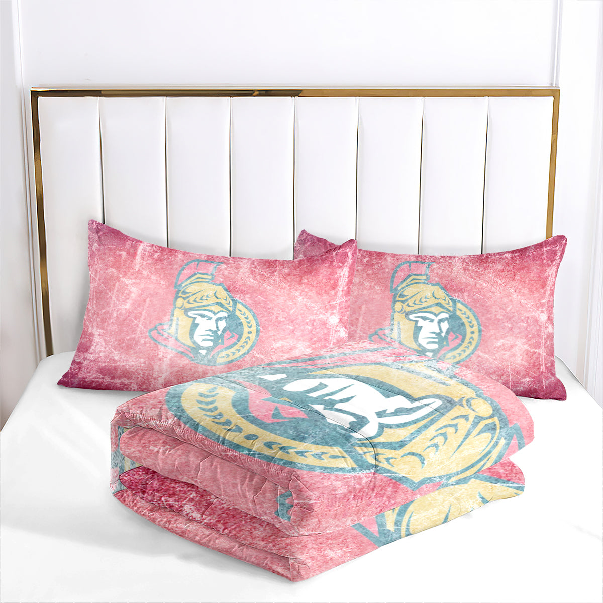 Ottawa Hockey Senators Comforter Pillowcases 3PC Sets Blanket All Season Reversible Quilted Duvet