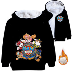 Paw Patrol The Mighty Movie Sherpa Lined Hoodie Fleece Sweatshirt Full Zip Hooded Jacket for Kids