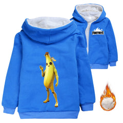 Peely Banana Sherpa Lined Hoodie Fleece Sweatshirt Full Zip Hooded Jacket for Kids
