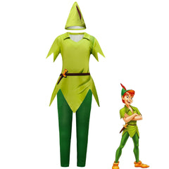 Peter Pan Cosplay Costume with Mask Boys Girls Bodysuit Halloween Fancy Jumpsuits