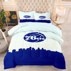 Philadelphia Basketball 76ers Comforter Pillowcases 3PC Sets Blanket All Season Reversible Quilted Duvet