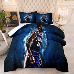 Philadelphia Basketball 76ers Comforter Pillowcases 3PC Sets Blanket All Season Reversible Quilted Duvet
