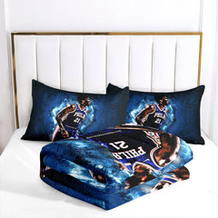 Philadelphia Basketball 76ers Comforter Pillowcases 3PC Sets Blanket All Season Reversible Quilted Duvet