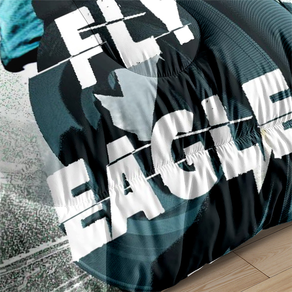 Philadelphia Rugby Eagles Comforter Pillowcases 3PC Sets Blanket All Season Reversible Quilted Duvet
