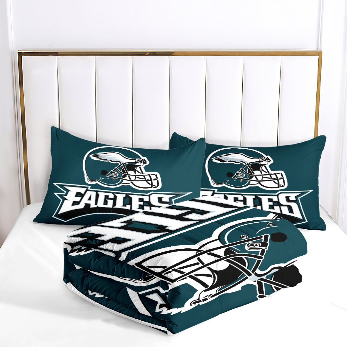 Philadelphia Rugby Eagles Comforter Pillowcases 3PC Sets Blanket All Season Reversible Quilted Duvet