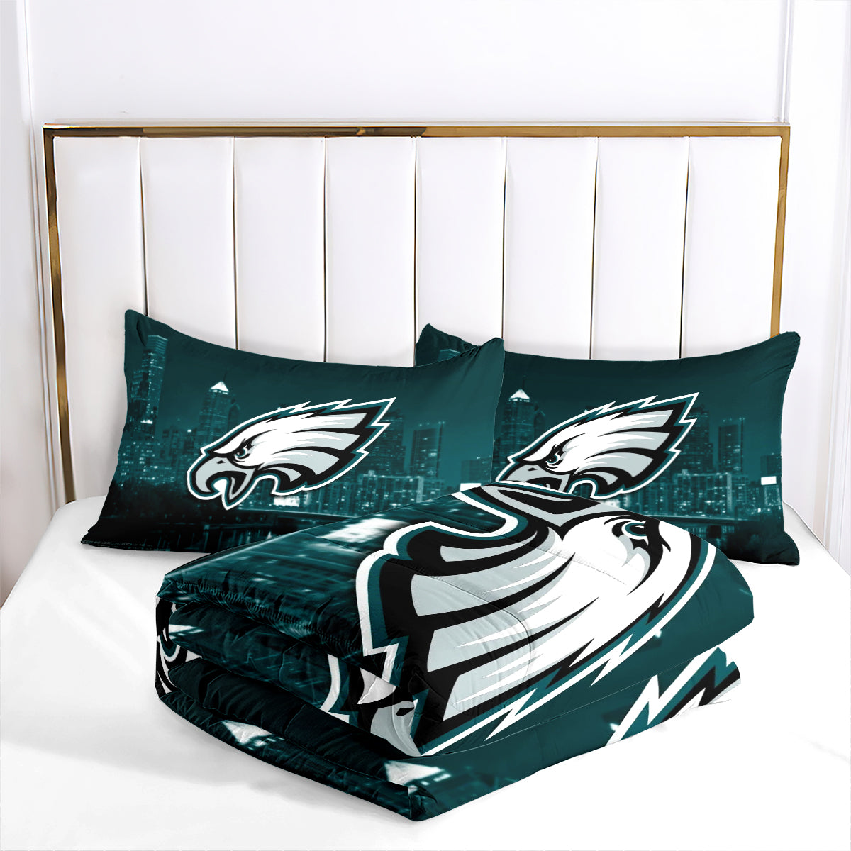 Philadelphia Rugby Eagles Comforter Pillowcases 3PC Sets Blanket All Season Reversible Quilted Duvet