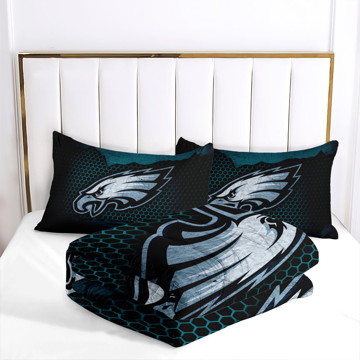 Philadelphia Rugby Eagles Comforter Pillowcases 3PC Sets Blanket All Season Reversible Quilted Duvet