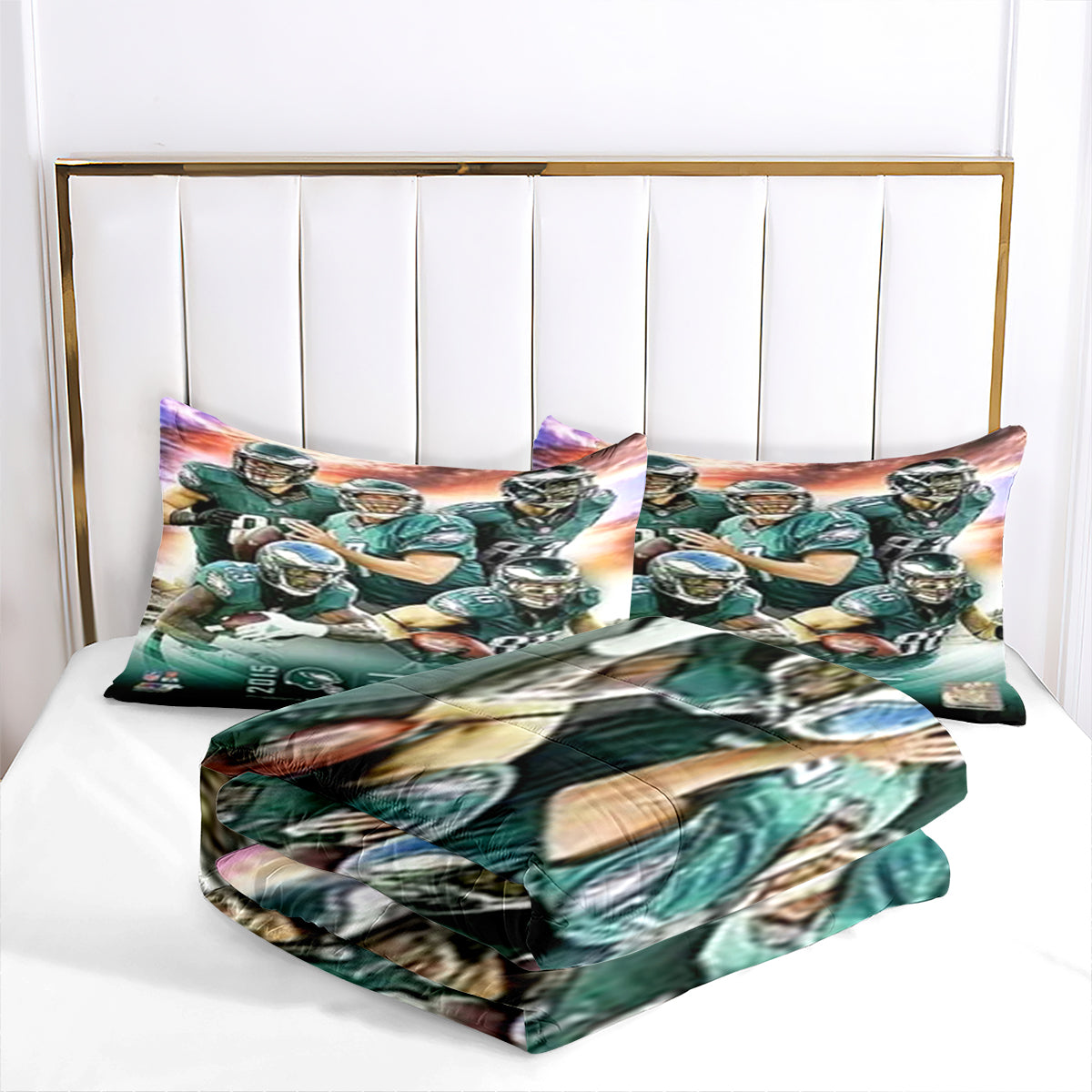 Philadelphia Rugby Eagles Comforter Pillowcases 3PC Sets Blanket All Season Reversible Quilted Duvet