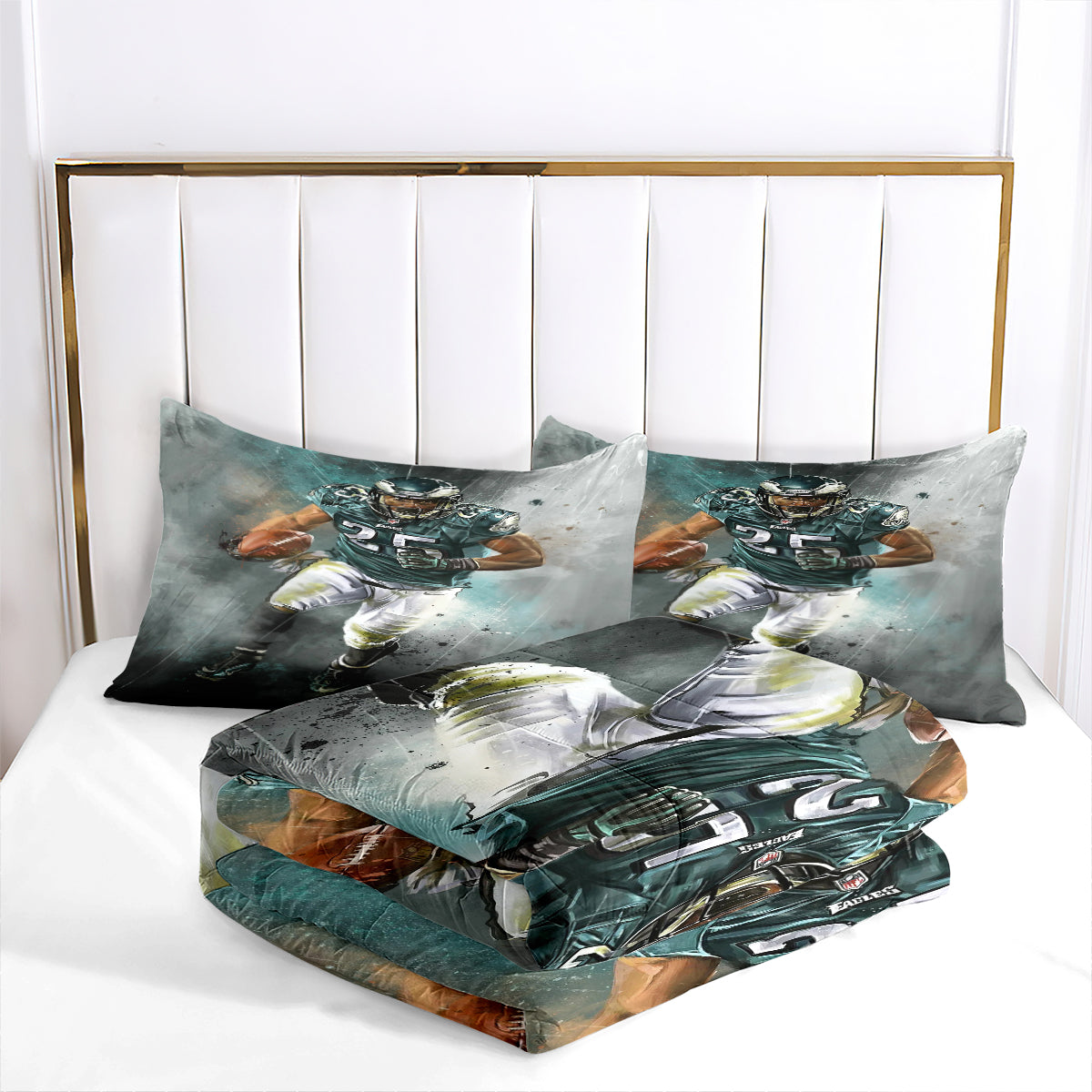 Philadelphia Rugby Eagles Comforter Pillowcases 3PC Sets Blanket All Season Reversible Quilted Duvet