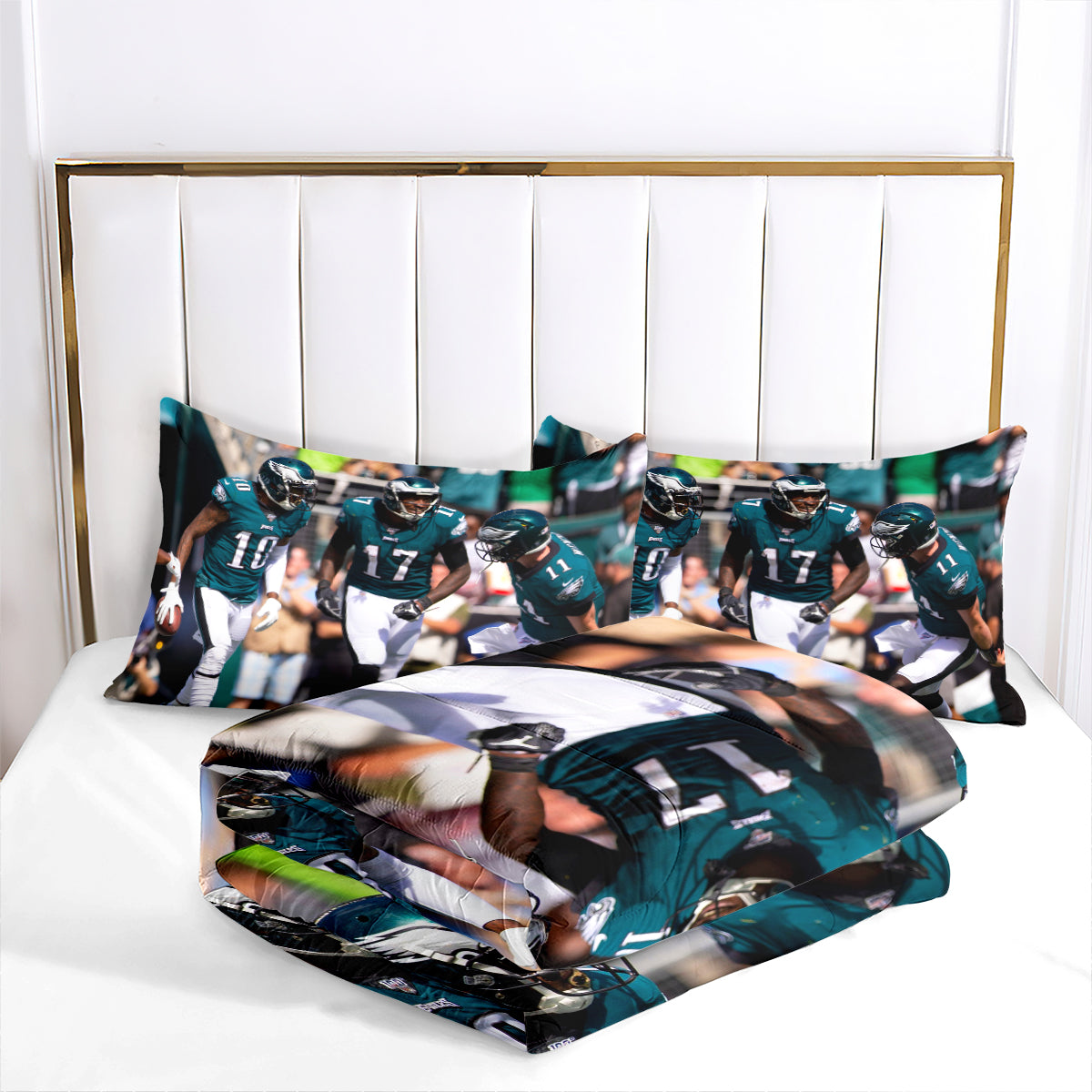 Philadelphia Rugby Eagles Comforter Pillowcases 3PC Sets Blanket All Season Reversible Quilted Duvet