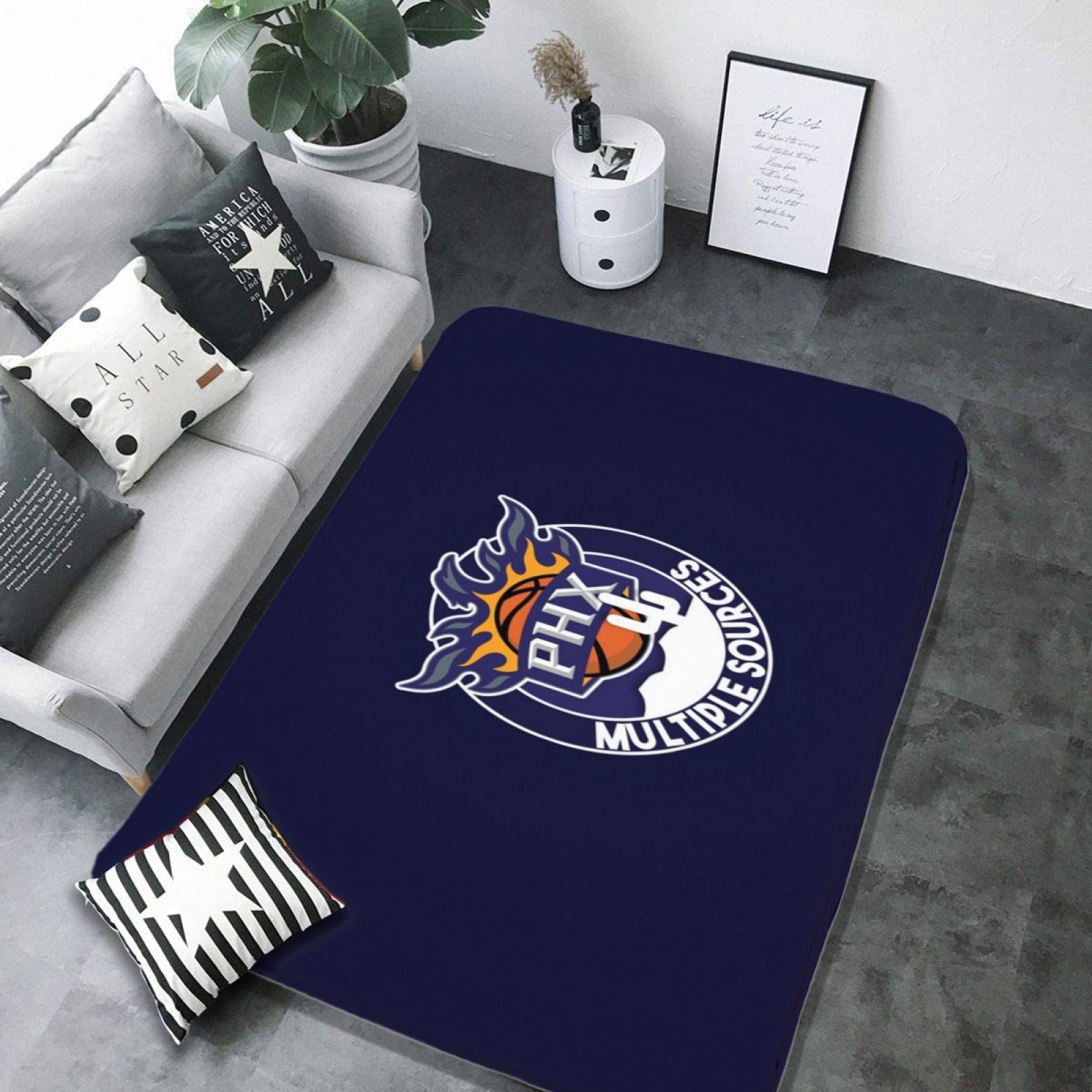 Phoenix Basketball Suns Rugs Bedroom Living Room Bathroom Carpet Mat Rug