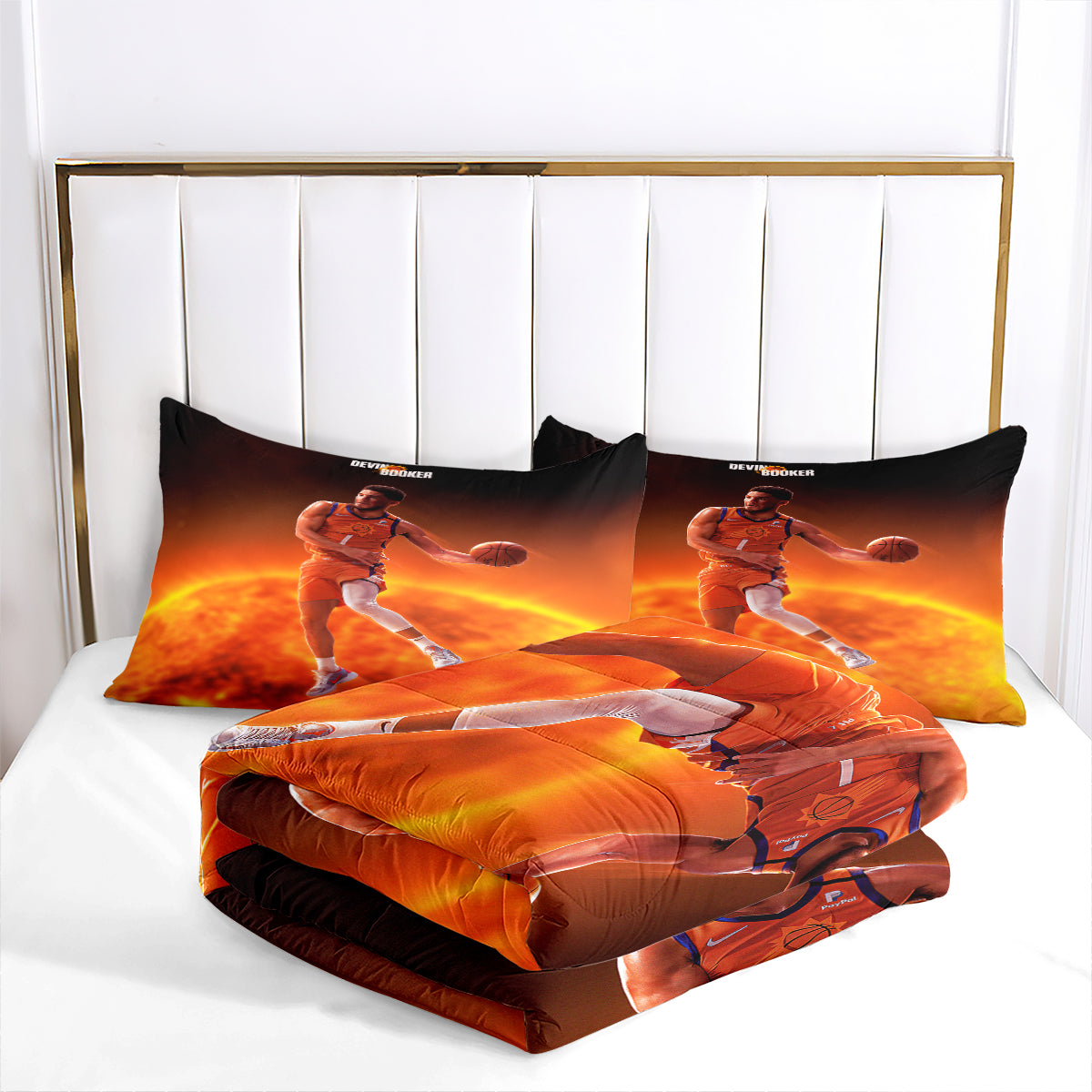 Phoenix Basketball Suns Comforter Pillowcases 3PC Sets All Season Reversible Quilted Duvet