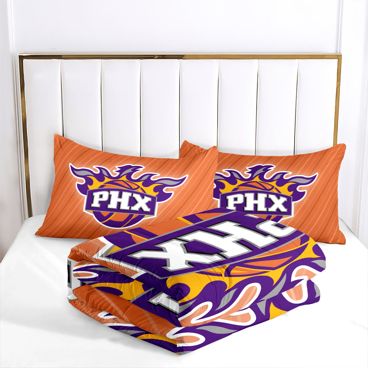 Phoenix Basketball Suns Comforter Pillowcases 3PC Sets All Season Reversible Quilted Duvet