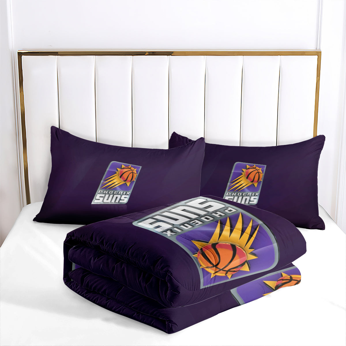 Phoenix Basketball Suns Comforter Pillowcases 3PC Sets All Season Reversible Quilted Duvet