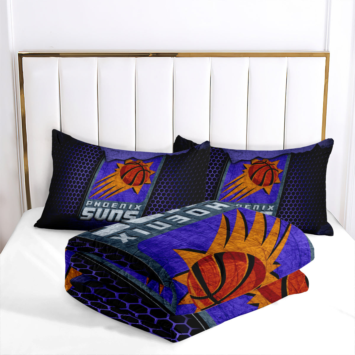 Phoenix Basketball Suns Comforter Pillowcases 3PC Sets All Season Reversible Quilted Duvet