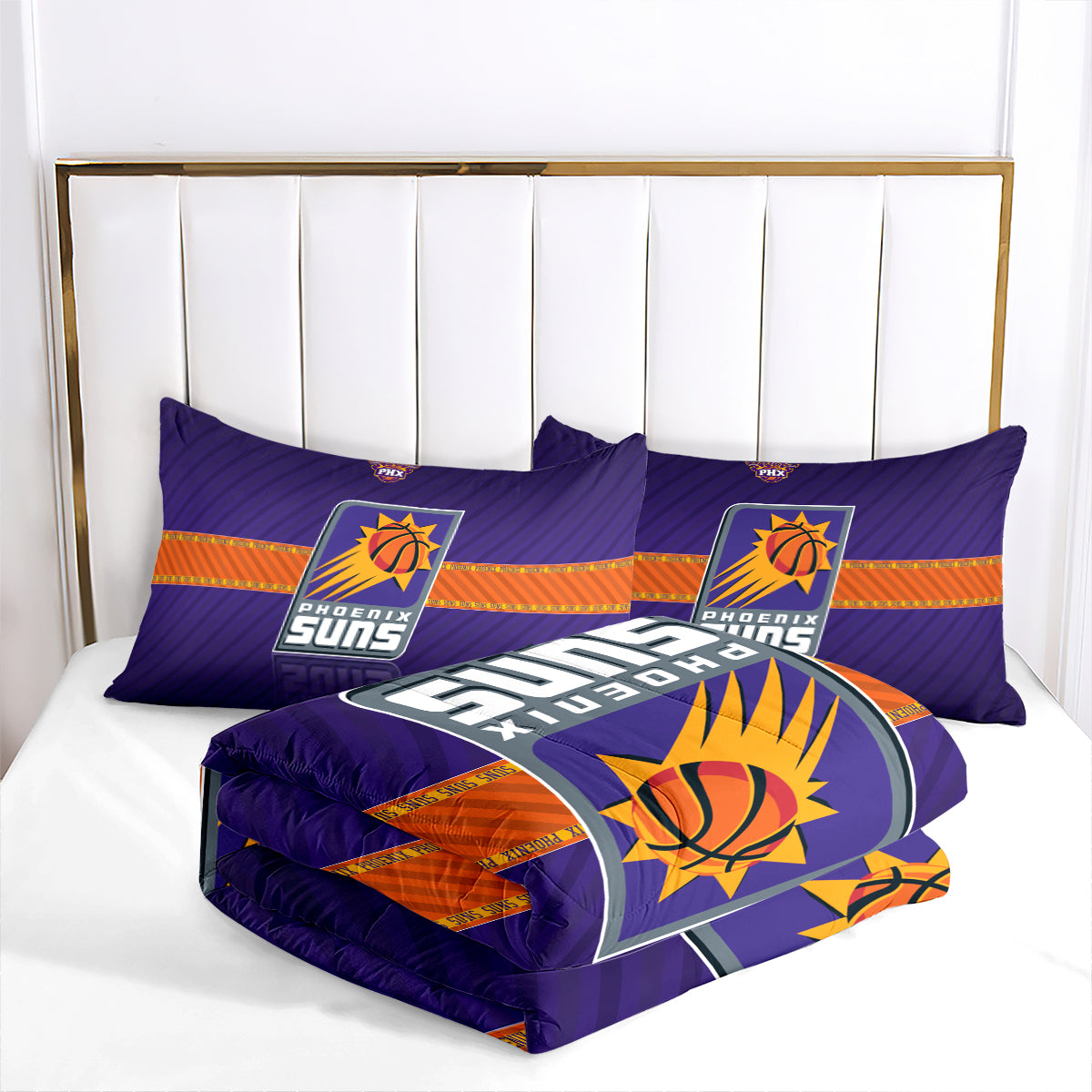 Phoenix Basketball Suns Comforter Pillowcases 3PC Sets All Season Reversible Quilted Duvet