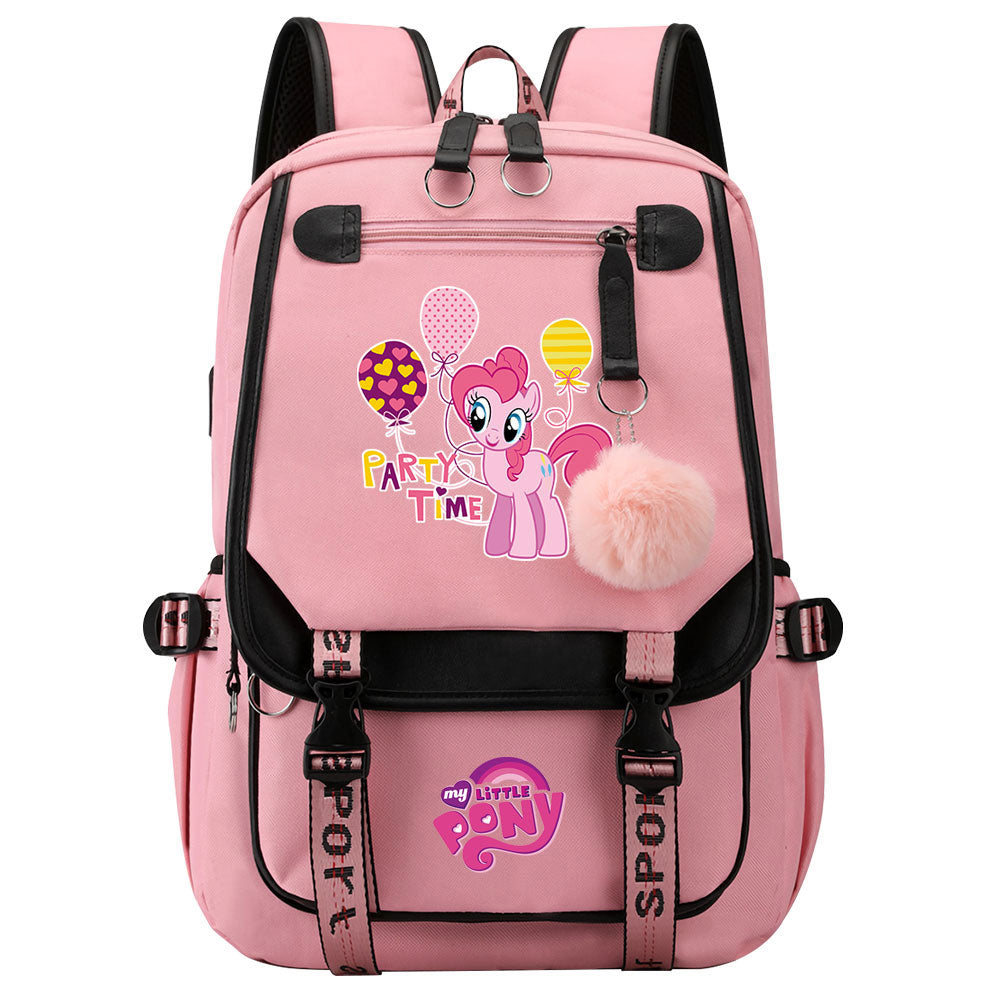 My Little Pony Pinkie Pie Waterproof Backpack School Notebook Travel Bag USB Charging