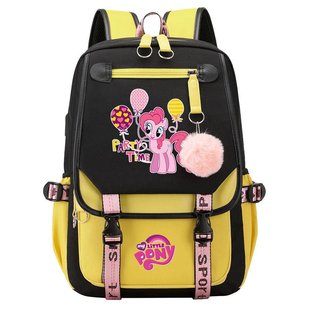 My Little Pony Pinkie Pie Waterproof Backpack School Notebook Travel Bag USB Charging