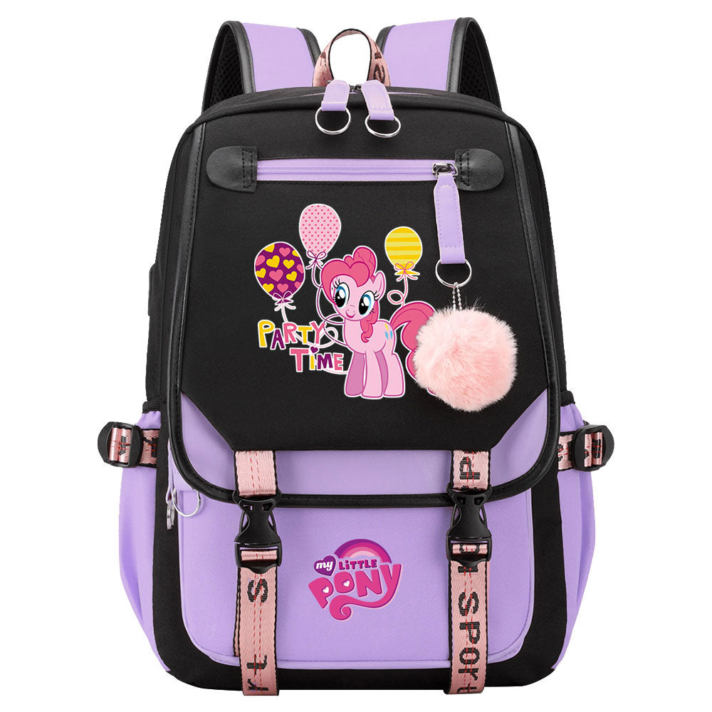 My Little Pony Pinkie Pie Waterproof Backpack School Notebook Travel Bag USB Charging
