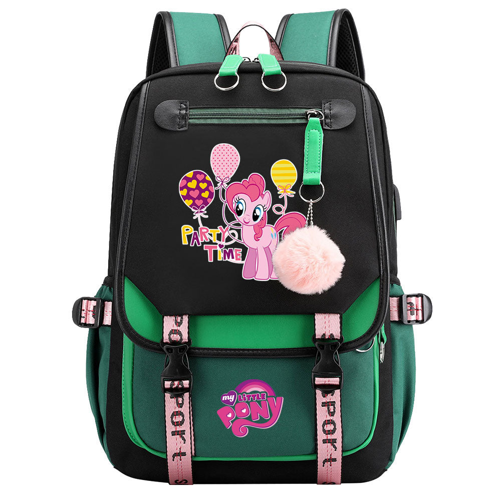 My Little Pony Pinkie Pie Waterproof Backpack School Notebook Travel Bag USB Charging