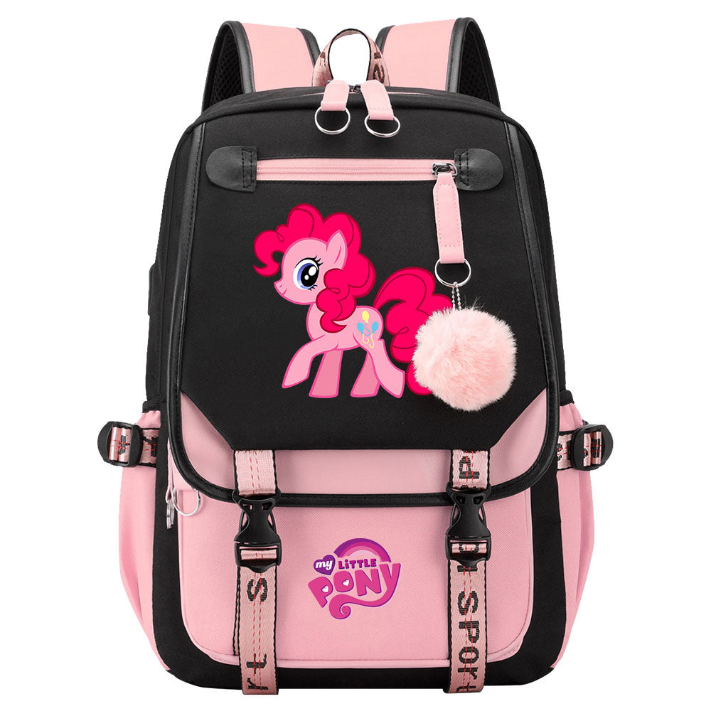 My Little Pony Pinkie Pie Waterproof Backpack School Notebook Travel Bag USB Charging