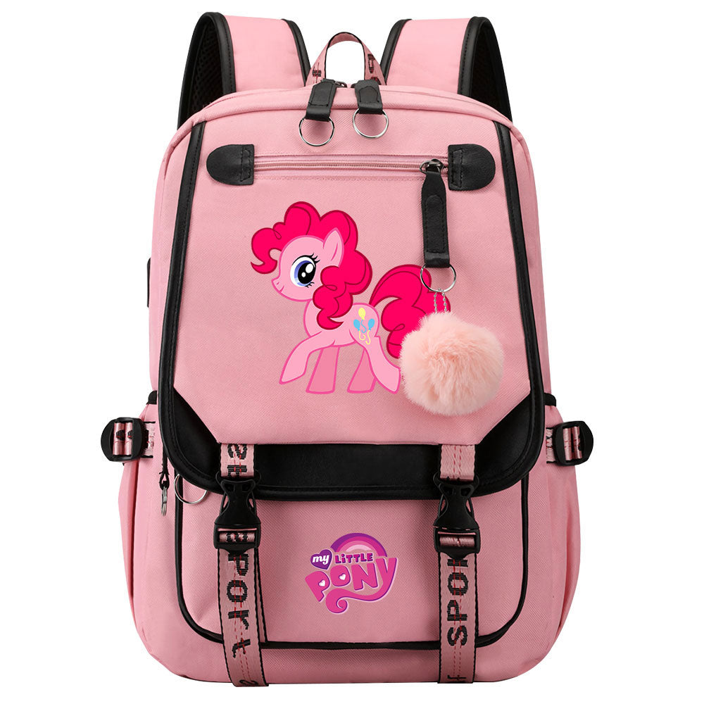 My Little Pony Pinkie Pie Waterproof Backpack School Notebook Travel Bag USB Charging