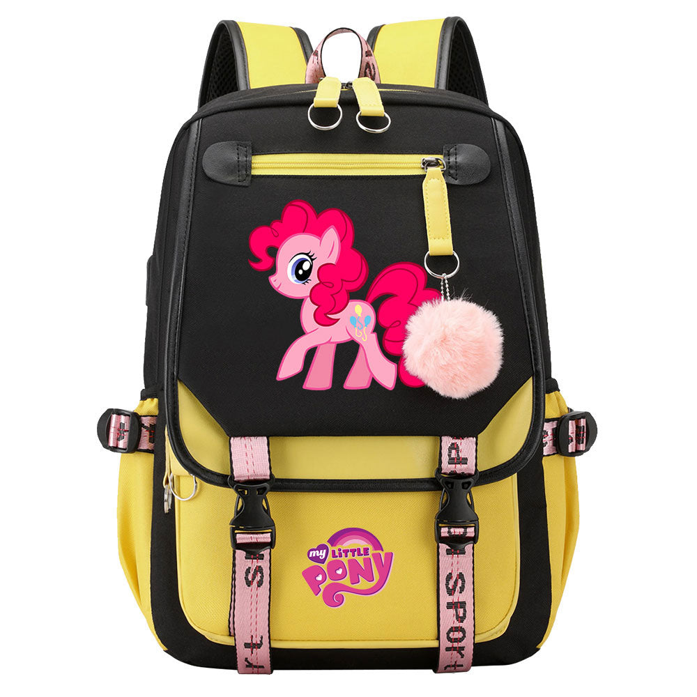 My Little Pony Pinkie Pie Waterproof Backpack School Notebook Travel Bag USB Charging