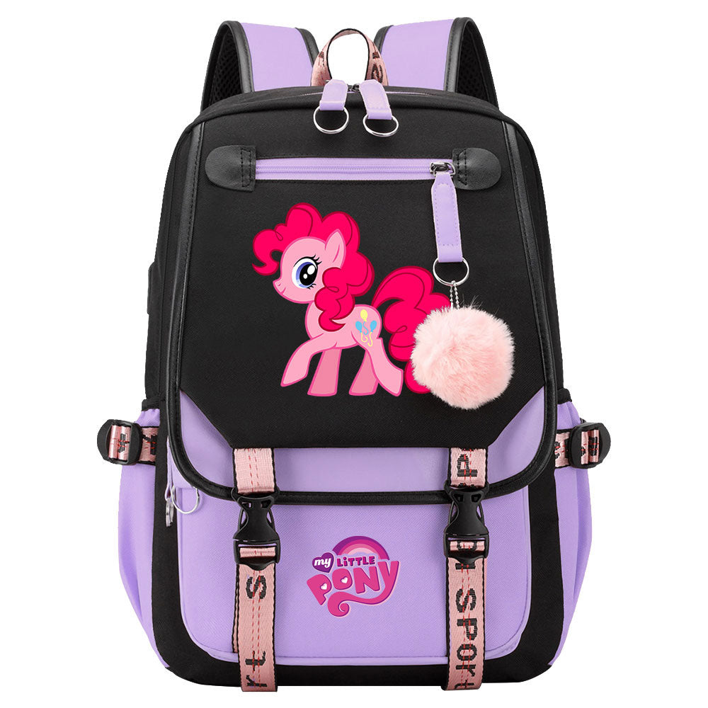 My Little Pony Pinkie Pie Waterproof Backpack School Notebook Travel Bag USB Charging