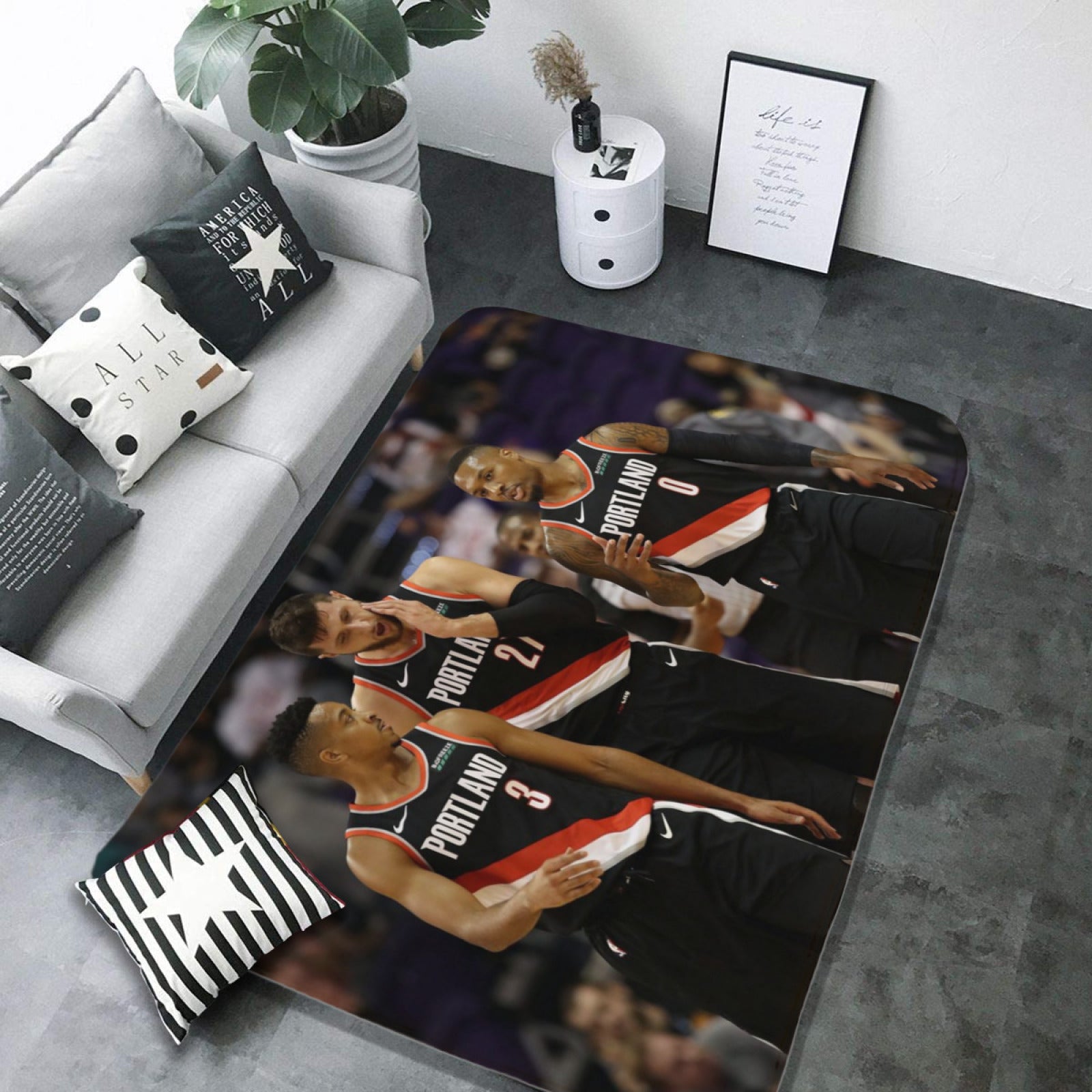 Portland Basketball Trail Blazers  Rugs Bedroom Living Room Bathroom Carpet Mat Rug