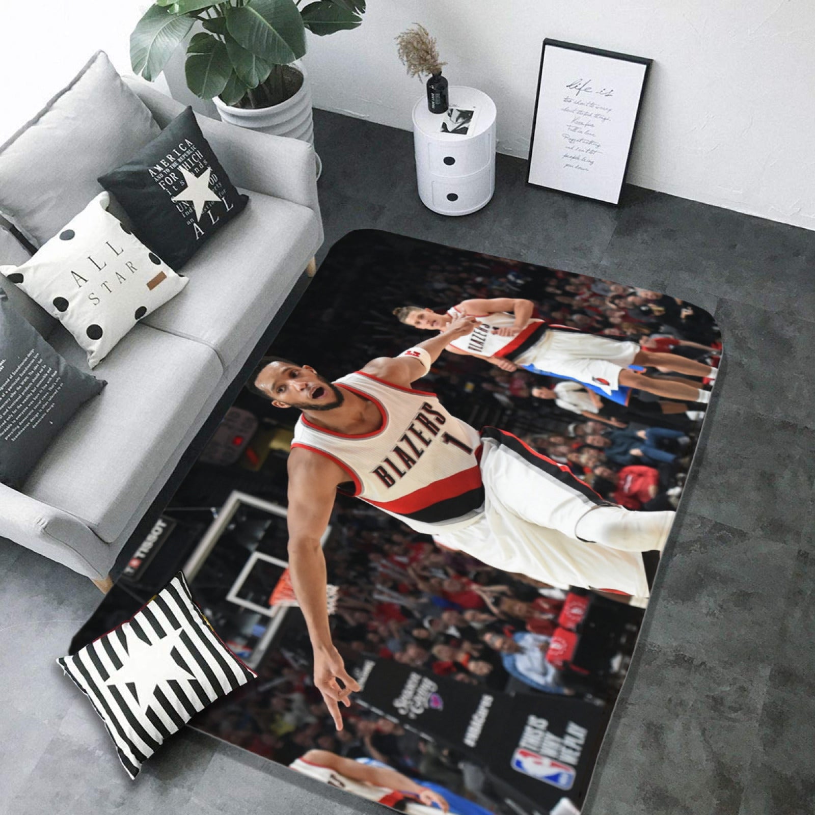 Portland Basketball Trail Blazers  Rugs Bedroom Living Room Bathroom Carpet Mat Rug
