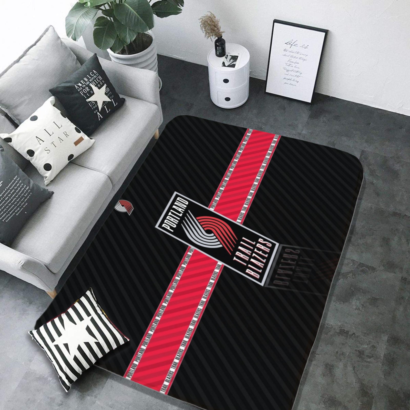 Portland Basketball Trail Blazers  Rugs Bedroom Living Room Bathroom Carpet Mat Rug