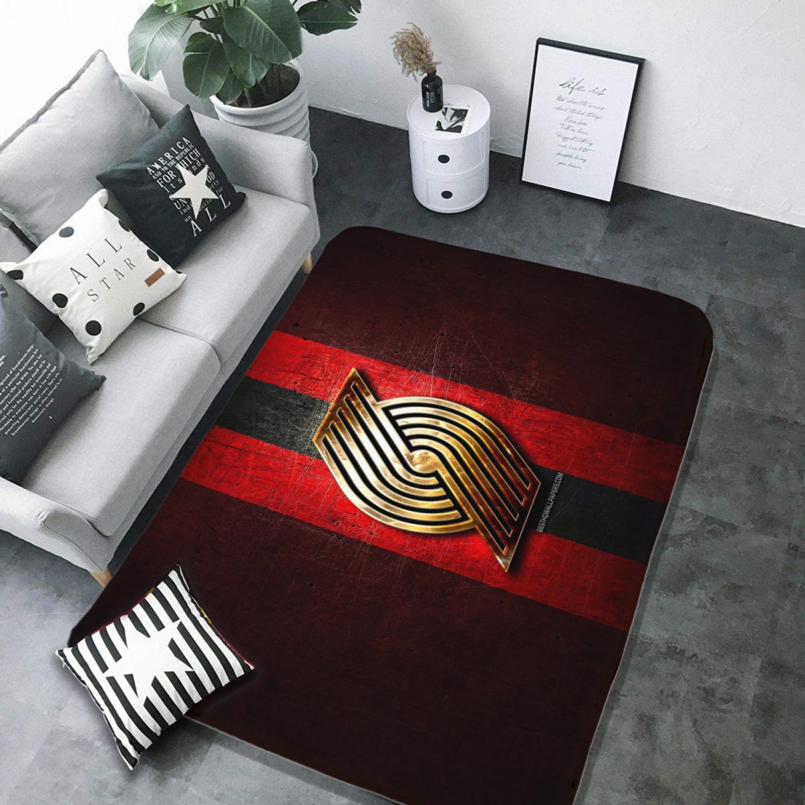 Portland Basketball Trail Blazers  Rugs Bedroom Living Room Bathroom Carpet Mat Rug