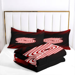 Portland Basketball Trail Blazers Comforter Pillowcases 3PC Sets All Season Reversible Quilted Duvet