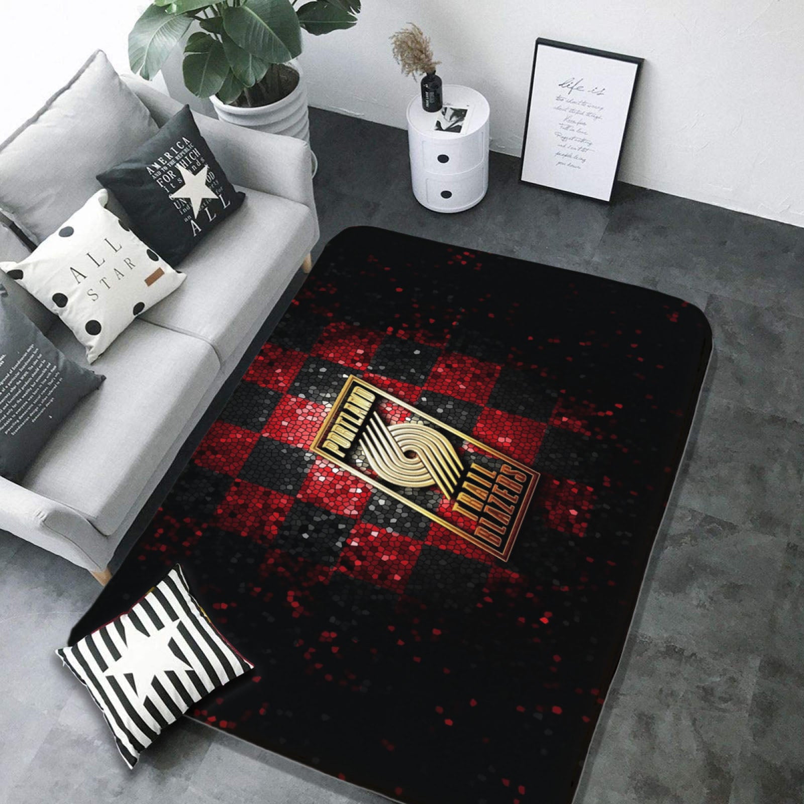 Portland Basketball Trail Blazers  Rugs Bedroom Living Room Bathroom Carpet Mat Rug