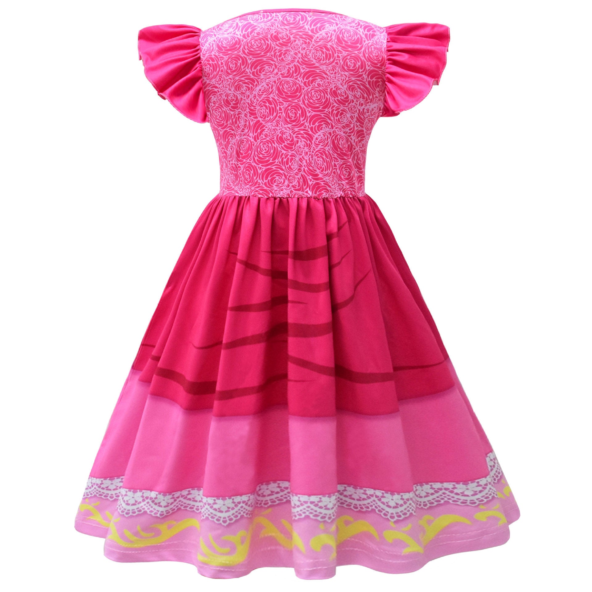 Princess Peach Mario Cosplay Costume for Girls Halloween Fancy Dress
