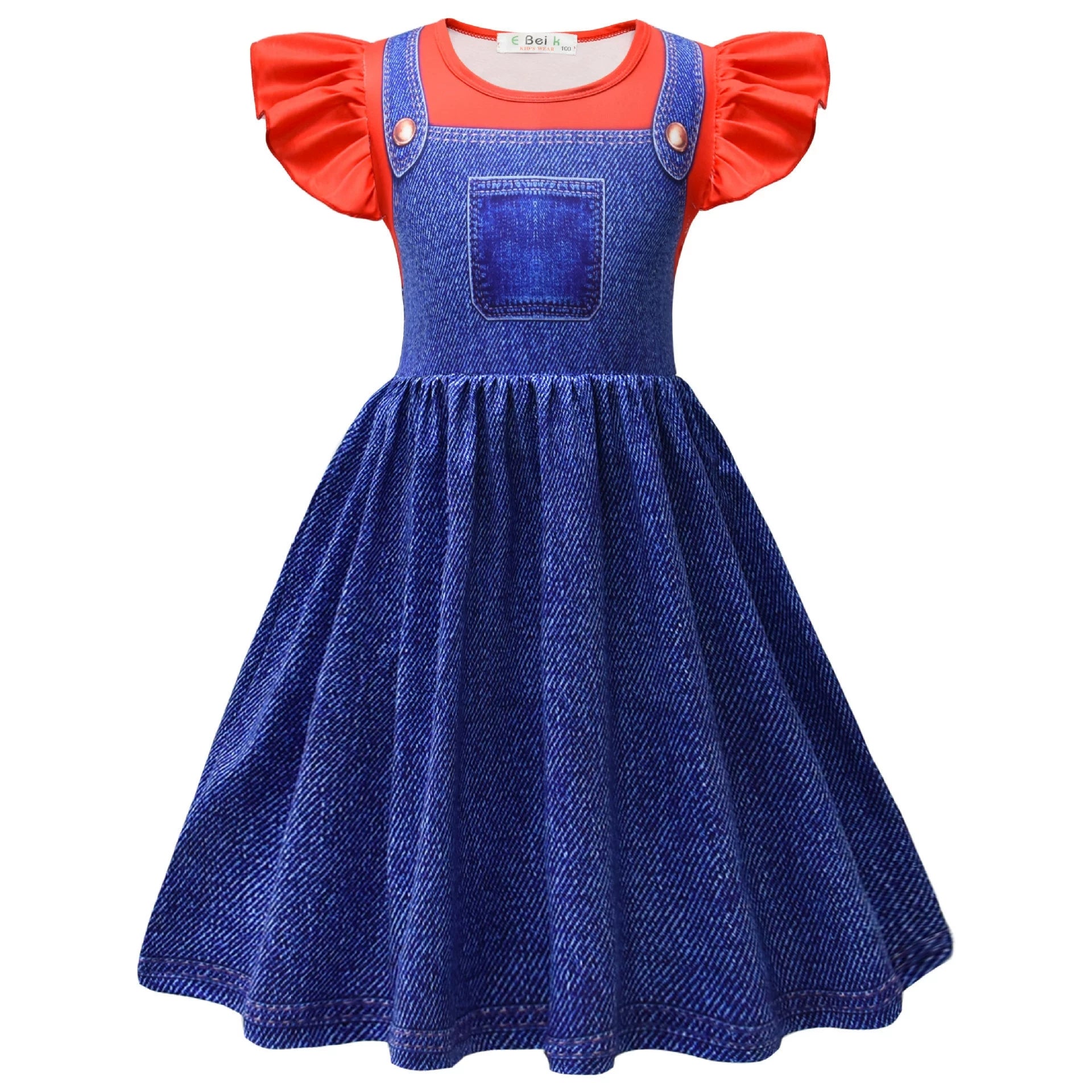 Princess Peach Mario Cosplay Costume for Girls Halloween Fancy Dress