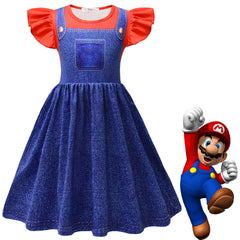 Princess Peach Mario Cosplay Costume for Girls Halloween Fancy Dress