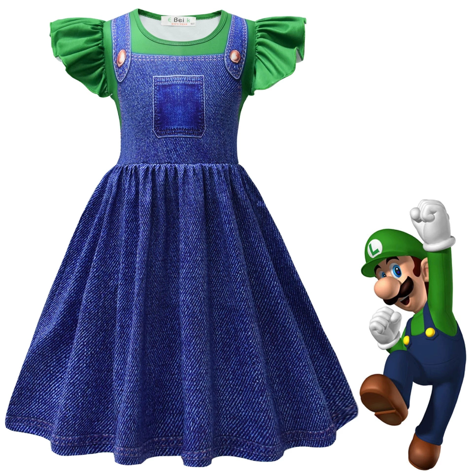 Princess Peach Mario Cosplay Costume for Girls Halloween Fancy Dress