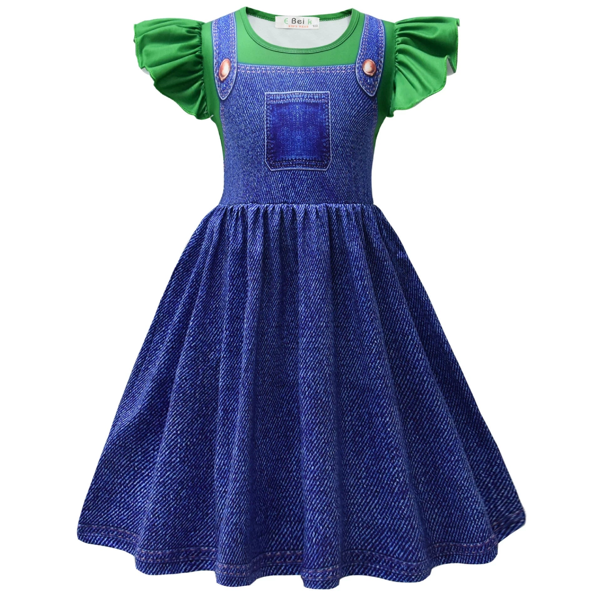 Princess Peach Mario Cosplay Costume for Girls Halloween Fancy Dress