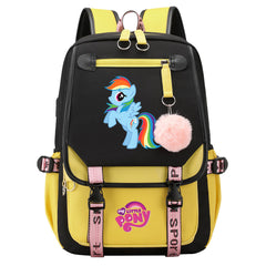 My Little Pony Rainbow Dash Waterproof Backpack School Notebook Travel Bag USB Charging